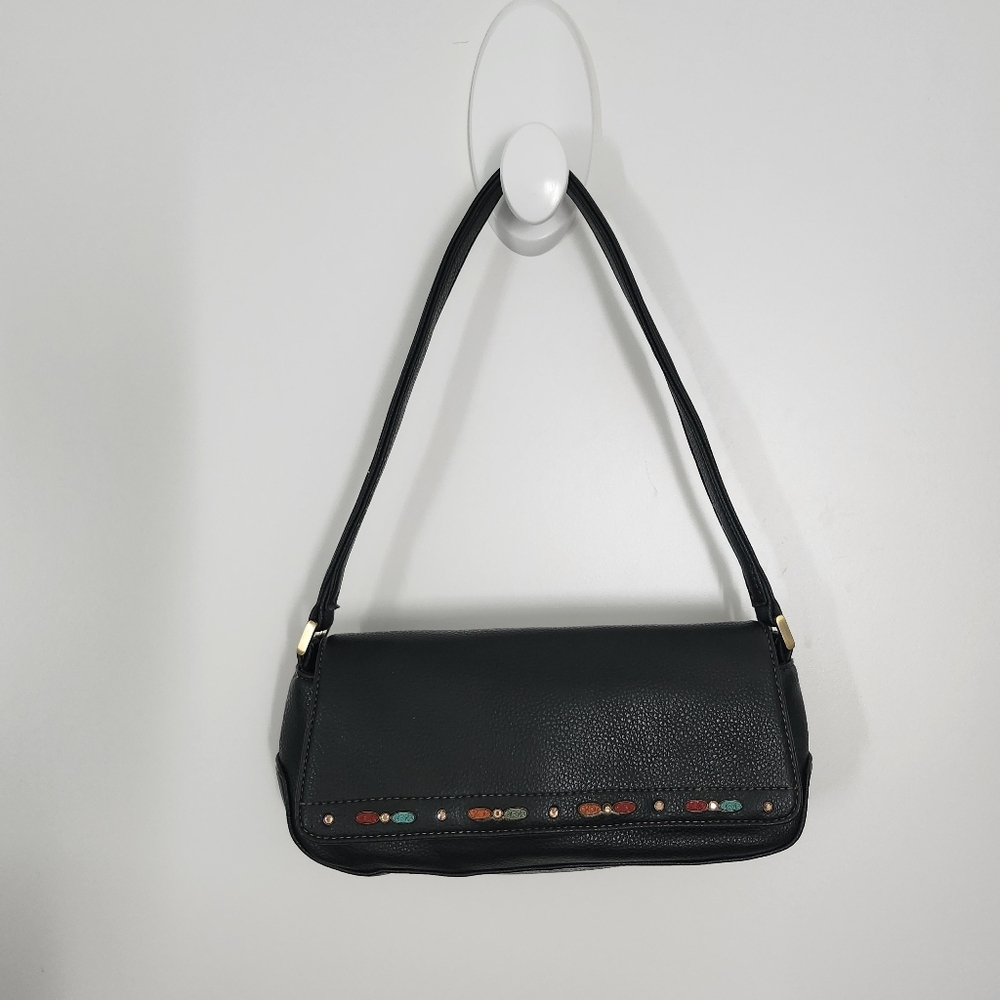 LIZ CLAIBORNE Faux Leather Shoulder Bag Handbag Baguette Y2K Vibe (Read/Look) - Picture 2 of 13